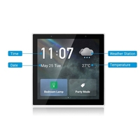 Tuya Smart Home Control Panel Multi-fonctionnel WiFi Smart Scene Interrupteur mural ZigBee BT Fonction APP Télécommande avec écran tactile LCD 4 pouces Horloge Date Température Affichage météo