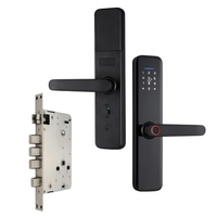 Tuya Smart Lock Verrouillage porte porte porte porte verrou avec poignée empreinte digitale Verrouillage porte porte porte porte porte porte verrou électronique verrou à verrou à verrou à verrou à porte intelligente Compatible avec Tuya APP