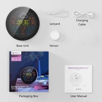 Tuya WiFi Horloge météorologique intelligente Prévisions météorologiques sur 3 jours Hygromètre thermomètre sans fil de la station météorologique (sous-détecteurs 1Pc)