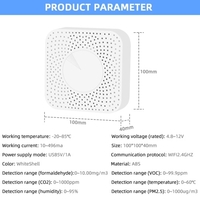 Tuya WiFi Intelligent Air Gouvernante 6-en-1 Moniteur de Qualité de l