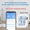 Tuya WiFi Intelligent USB Alimentations Température Humidité Capteurs Heure Date Semaine Affichage Intelligent Bureau À Domicile Chambre Cuisine Salon Hôtel Température Humidité Capteurs Grand Écran avec Rétroéclairage Conversion ℃ ℉ Liaison 