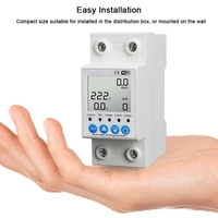Tuya WiFi Interrupteur de protection intelligent contre les fuites Surveillance de la tension de courant Disjoncteur Fonction de minuterie Compteur de puissance Compatible avec Amazon Alexa et Google home pour le contrôle vocal