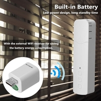Tuya WIFI M515EGWT Moteur de rideau de perle de traction intelligent Moteur de rideau électrique pour hôtel domestique intelligent Contrôle APP Télécommande Commande vocale silencieuse Compatible avec Alexa Google Home avec récepteur WiFi USB