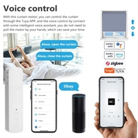Tuya ZigBee TM616EGZT Moteur de rideau de perle de traction intelligent Maison intelligente Ménage Hôtel Moteurs de rideaux électriques Contrôle de l