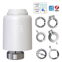 Tuya Zigbee Vannes de radiateur thermostatiques Intelligent sans fil Mobilephone App Control Thermostat de chauffage domestique Contrôleur de température Thermostat de radiateur Compatible avec Alexa Amazon Google Home