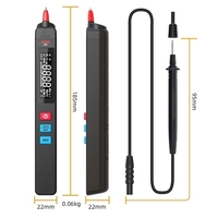 Type de stylo multimètre intelligent portatif portable haute précision multimètre NCV mesure tension résistance capacité fréquence diode continuité contrôle de fil sous tension multimètre multifonction avec lampe de poche LED sac de rangement