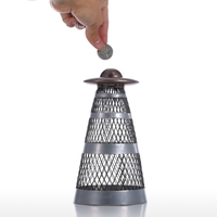 UFO Money Bank Iron Handmade UFO Shape Coin Bank Artisanat pratique Cadeau Décoration intérieure