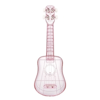 Ukulélé transparent de 21 pouces pour étudiants adultes débutants moulage intégré Portable corde de carbone Ukelele Instrument cadeaux musicaux,  avec cordes de rechange/chiffon de nettoyage/pic