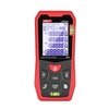 UNI-T LM50A Mètre de mesure de distance laser 50 m avec 2 niveaux à bulle Affichage LCD rétroéclairé Mode pythagore Mesurer la distance Zone Volume Fonction muet 99 groupes Stockage de données Sac de transport