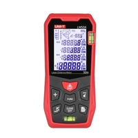 UNI-T LM50A Mètre de mesure de distance laser 50 m avec 2 niveaux à bulle Affichage LCD rétroéclairé Mode pythagore Mesurer la distance Zone Volume Fonction muet 99 groupes Stockage de données Sac de transport