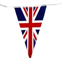 Union Jack Bunting Drapeau Union Jack Rectangle Bannière avec 30 Drapeaux 10 m/9.8ft British Street Party Décorations 14*21 cm/5.5*8.2 pouces