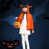 Unisex Kids Halloween Cloak avec Ox Horn Hood Cosplay Role Play Party Cape Costumes pour garçons Girls Orange