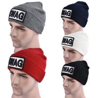 Unisexe Hommes Femmes Beanies Tricoté SWAG Lettre Skullies Baggy Hip Pop Bonnet Caps d