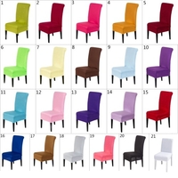 Universel Amovible Lavable Élastique Tissu Stretch Couverture De Couverture Housse 21 Couleurs Disponibles Maison Salle À Manger Hôtel De Mariage Banquet Décorations De Fête