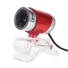 USB 2.0 50 mégapixels Cam HD Webcam avec micro clip sur 360 degrés pour le bureau Skype Ordinateur PC portable rouge