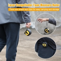 USB Rechargeable 2in1 Laser Télémètre Mètre à ruban Règle Affichage LCD Distance Mètre Bâtiment Dispositif de mesure Volumes de surface Équipement d