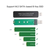 USB3.0 Type-A NGFF (M.2) Boîtier SSD Transfert de données plus rapide,  transfert de données plus rapide Support de lecteur à état solide externe 2230/2242/2260/2280 (Gold)