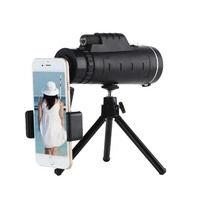Usine en gros 40X60 monoculaires HD avec caméra de téléphone portable vision nocturne à faible luminosité avec loupe de boussole télescope 40X60 standard neutre + boussole + support de caméra universel pour téléphone portable + trépied télescop