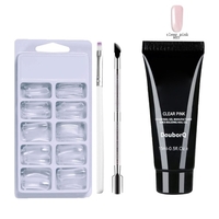 UV LED Nail Extension Gel Kit Clear Acrylique Faux Ongles Conseils Double Fin Nail Pusher Builder Gel Pen
