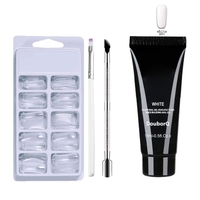 UV LED Nail Extension Gel Kit Clear Acrylique Faux Ongles Conseils Double Fin Nail Pusher Builder Gel Pen