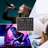 V8 Externe Live Sound Card Microphone Set Mini Sound Mixer Board pour Live Streaming Karaoké Chant Enregistrement de musique avec 12 effets sonores amusants Connexion BT pour Smartphone Ordinateur portable Tablet PC