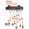 V8S Audio Karaoke BT Mixer Carte son externe multifonctionnelle 6 modes sonores 12 effets sonores pour chanter en ligne Chatter Vidéo en direct Enregistrement de musique
