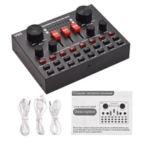V8S Carte son externe en direct Mini carte de mixage sonore pour la diffusion en direct Karaoké Chanter l