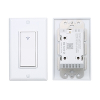 Variateur de lumière intelligent à 3 voies Interrupteur intelligent WiFi mural compatible avec Alexa et Google Assistant et IFTTT Aucun hub requis Télécommande Fil neutre requis Interrupteur avec programmateur