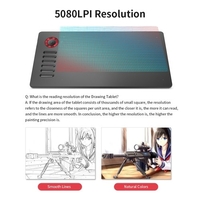 VEIKK A15Pro Tablette de dessin numérique 10x6 pouces Tablette graphique pour zone active 5080LPI Résolution Type-C avec stylet passif sans charge Gris