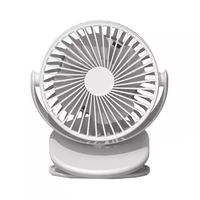 Ventilateur à clipser ou à utilisation verticale SOLOVE Direction du vent à 360 degrés Charge de type C 2000mAh Ventilateur à clip rechargeable à 3 niveaux de vitesse Petit refroidisseur d