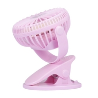 Ventilateur de bureau avec mini ventilateur USB avec pince Batterie rechargeable silencieuse Charge USB (rose)