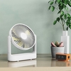 Ventilateur de Bureau Rechargeable Multifonctionnel Faible Bruit 4 Vitesses Réglable Vent Lame de Ventilateur Amovible Batterie Intégrée 4000mAh Blanc