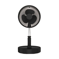 Ventilateur de bureau ventilateur de sol réglable en hauteur pliable 4 modes rotatif à 180 degrés pour le bureau à domicile"idien en utilisant le noir