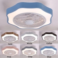 Ventilateur de plafond avec allumage de la lumière LED Variation progressive de la vitesse du vent Télécommande sans pile Plafonnier LED moderne pour chambre à coucher Salon Salle à manger