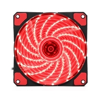 Ventilateur de ventilateur de boîtier de PC 12CM silencieux LED Ventilateur Vent fort 15 LED lumière rouge