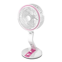 Ventilateur rechargeable USB avec veilleuse Vitesse et luminosité réglables Ventilateur mural et de bureau multifonctionnel pour les voyages en plein air au bureau à domicile