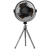 Ventilateur trépied extérieur USB Rechargeable Camping Desk Fan Ventilateur de plafond portable Power Bank avec veilleuse 3 vitesses/modes d