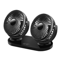 Ventilateur USB à double tête rotatif à 360 degrés 5V 2A 3 modes de vitesse Portable pour voiture de bureau en dortoir