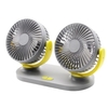 Ventilateur USB à double tête rotatif à 360 degrés 5V 2A 3 modes de vitesse Portable pour voiture de bureau en dortoir