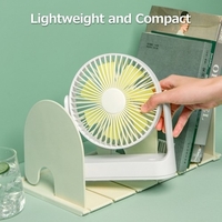 Ventilateur USB de bureau multifonctionnel Conception portable Fonctionnement à faible bruit avec pale de ventilateur détachable à vent réglable à 4 vitesses Blanc