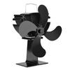 Ventilo de cheminée Ventilaton de cuisinier à chaleur Noir 4 lames Ventilo de cuisinier tranquille Distribution de chaleur efficace Ventilo de cuisinier