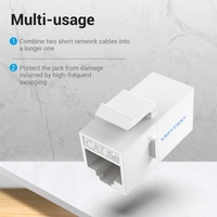 Vention VDD-B11-W connecteur RJ45 Cat.5e UTP Keystone Jack coupleur pour extension de câble réseau blanc 10 pièces