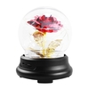 Verre Dome Flower Rose Lampe Forever Flower Warm Night Light Fleurs éternelles Rose avec guirlande lumineuse remplaçable Cadeau romantique pour anniversaire Fête des Mères Saint Valentin