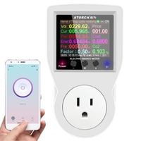 Version BT Prise de courant intelligente Moniteur de puissance électrique Compteur de courant alternatif multi-énergie Écran couleur LCD de 2, 4 pouces Ordinateurs Téléphone mobile APP Dispositif de contrôle à distance