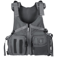 Veste de sauvetage de pêche réglable gilet de sauvetage de sécurité veste multifonctionnelle extérieure