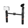 ViewFlex VF-H7 Smartphone Vidéo Rig Dual Handheld Métal Grip Stabilisateur Kit avec Télécommande / Dimmable LED Lumière / Microphone pour iPhone 6 6 s Plus pour Samsung Galaxy S8 + S8 Note 3 Huawei