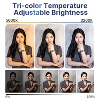 VIJIM K7 Lampe vidéo de bureau réglable Lumière de remplissage de photographie Température bicolore 3200K-5600K Luminosité réglable 178PCS Perles lumineuses CRI 95+ avec support de lumière extensible pour le maquillage en direct Enregistrement vid