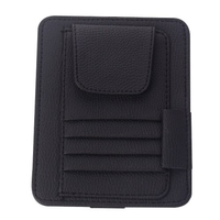 Visière de rangement pare-soleil manchon portefeuille PU étui de rangement en cuir lunettes cartes organisateur Clips titulaire