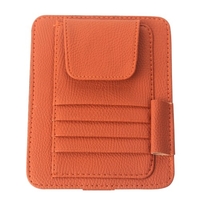 Visière de rangement pare-soleil manchon portefeuille PU étui de rangement en cuir lunettes cartes organisateur Clips titulaire