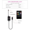 Voiture Accueil RVB LED Bande Lumière Atmosphère Pied Ambient Lumières Un pour Quatre Contrôle Vocal Intérieur Lumières Décoratives Port USB,  DC 12V